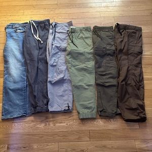 Some cargos and jeans, barely worn.